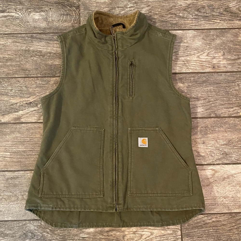 Carhartt duck sherpa lined vest